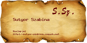 Sutyor Szabina névjegykártya